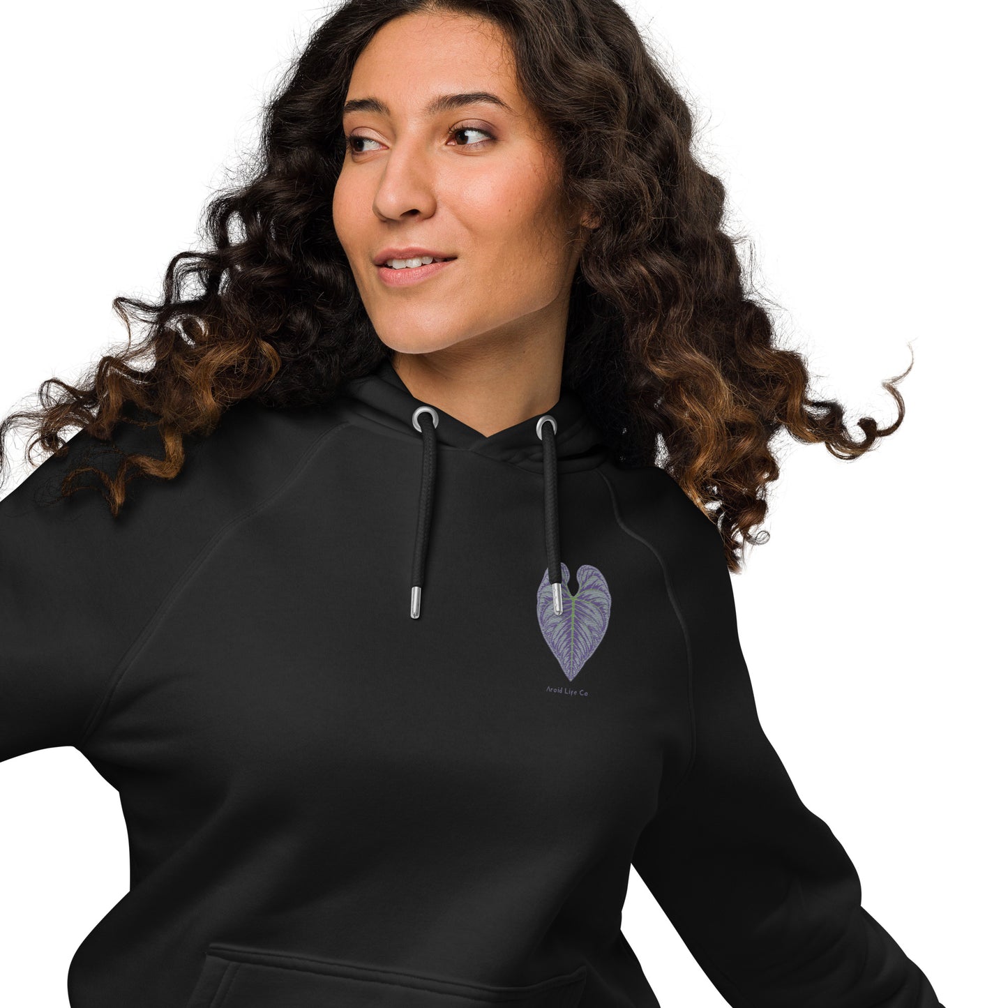 Unisex eco raglan hoodie - embroidered logo