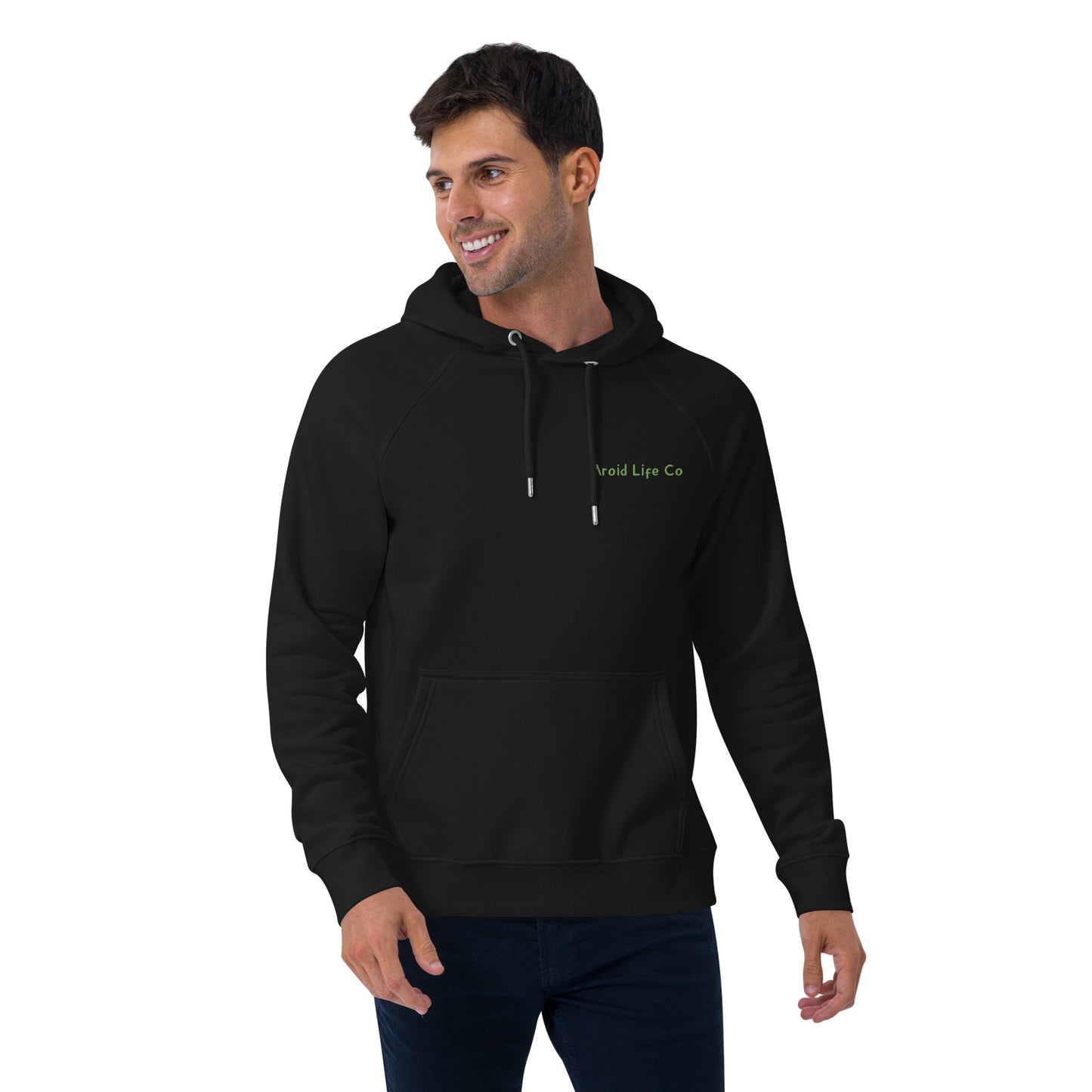 Unisex eco raglan hoodie - embroidered logo