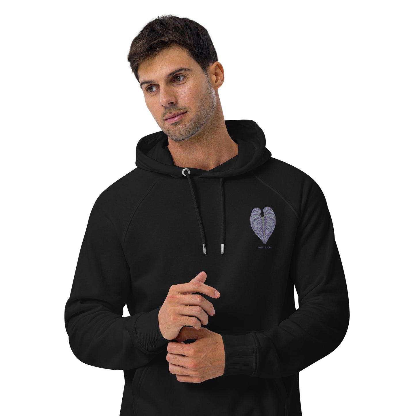 Unisex eco raglan hoodie - embroidered logo