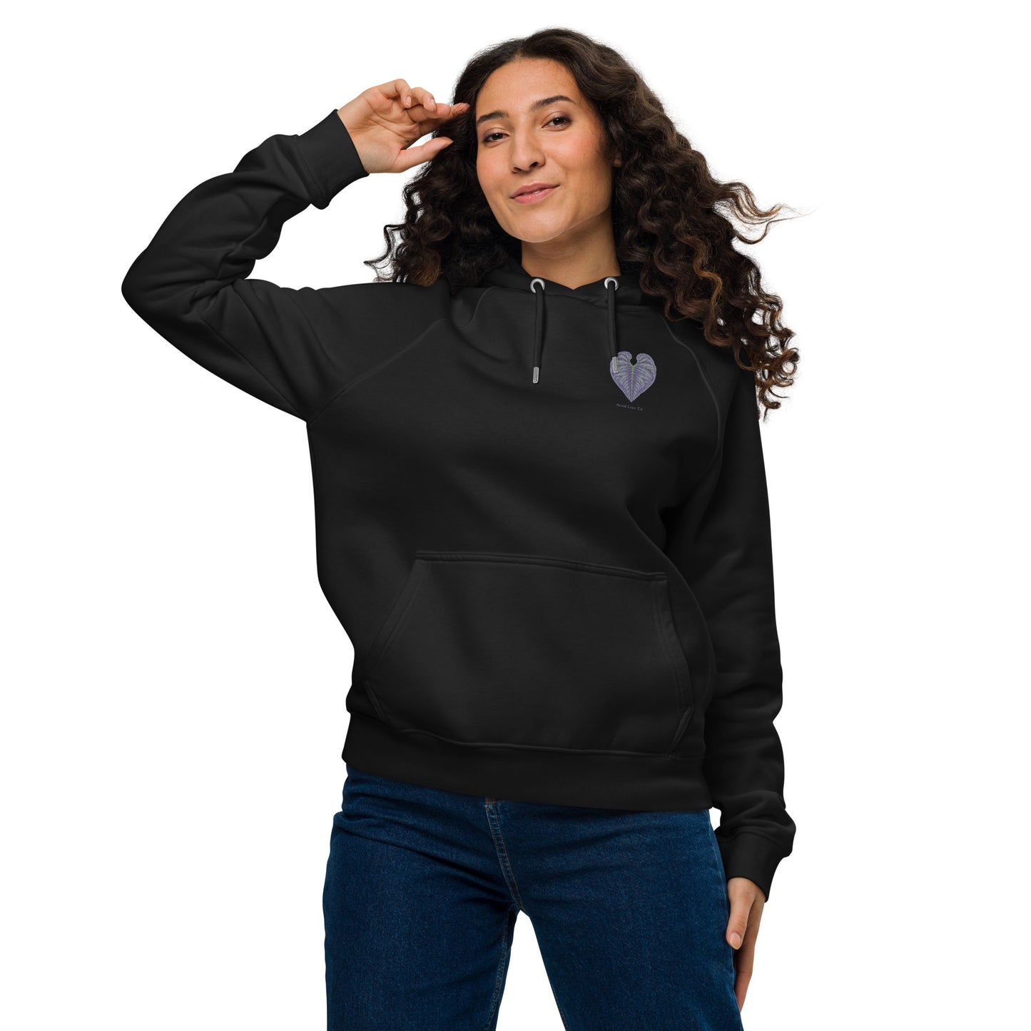 Unisex eco raglan hoodie - embroidered logo