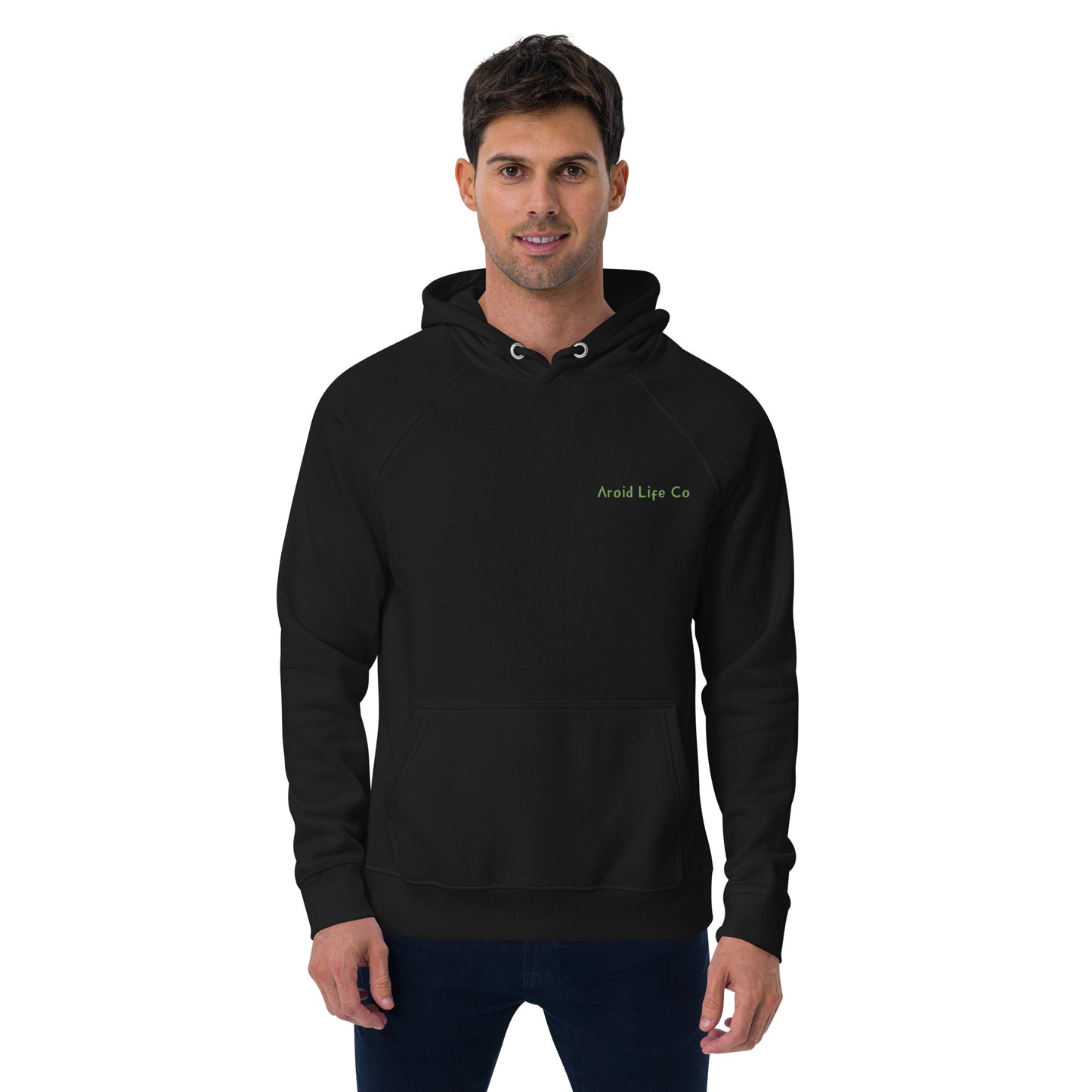 Unisex eco raglan hoodie - embroidered logo