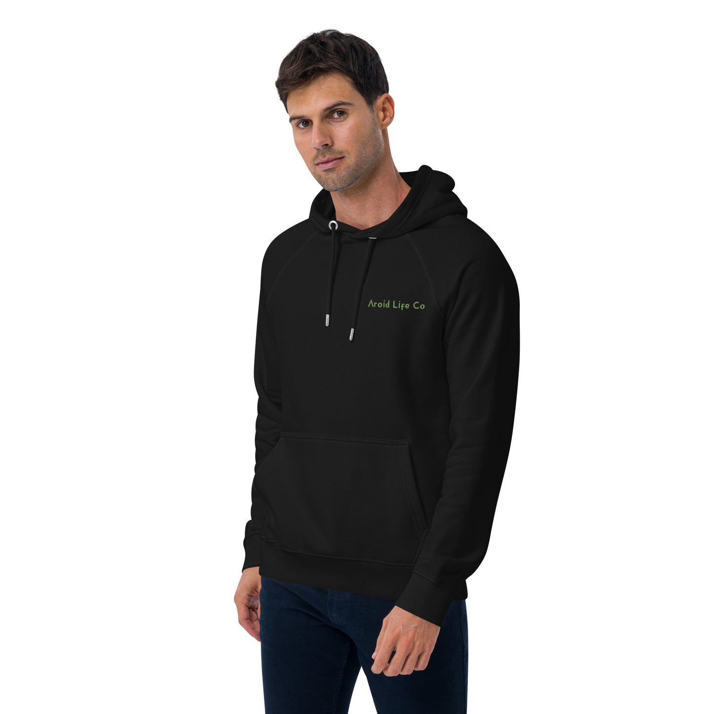 Unisex eco raglan hoodie - embroidered logo