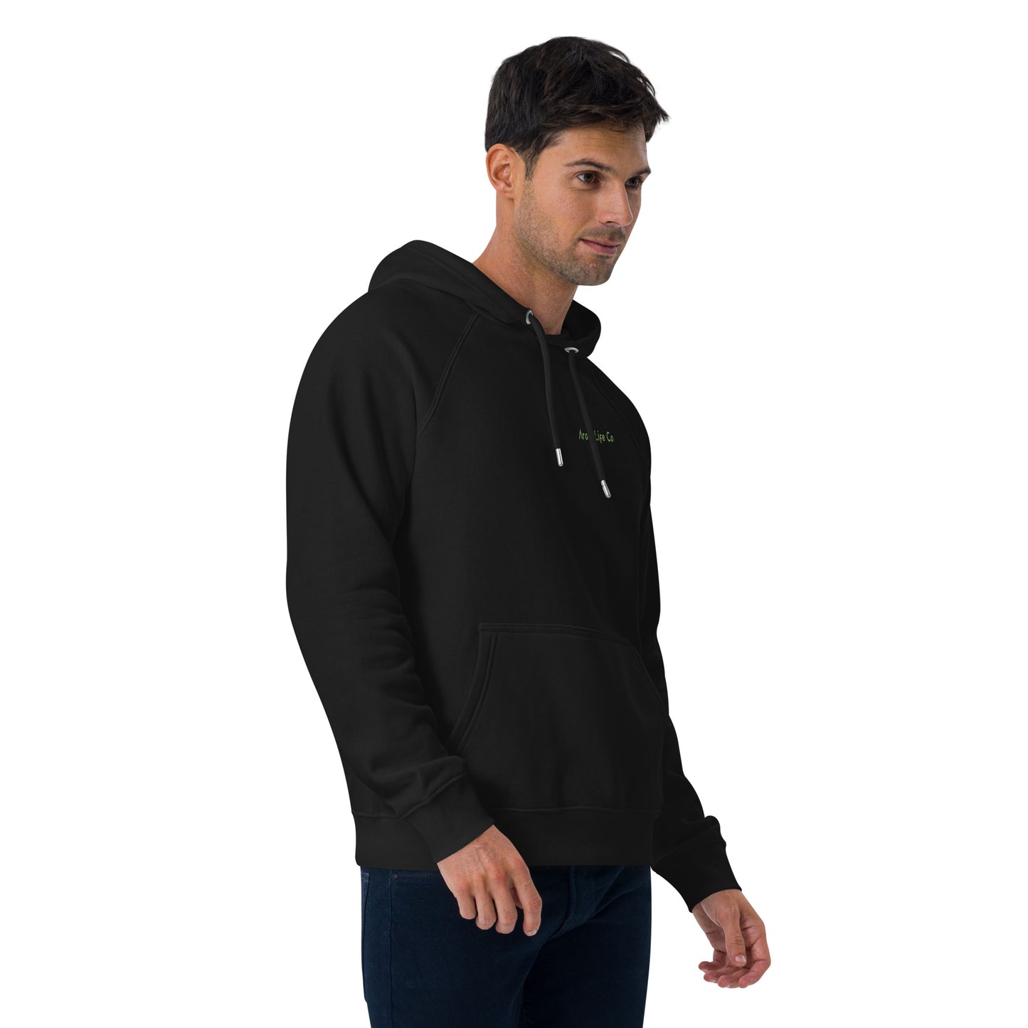 Unisex eco raglan hoodie - embroidered logo