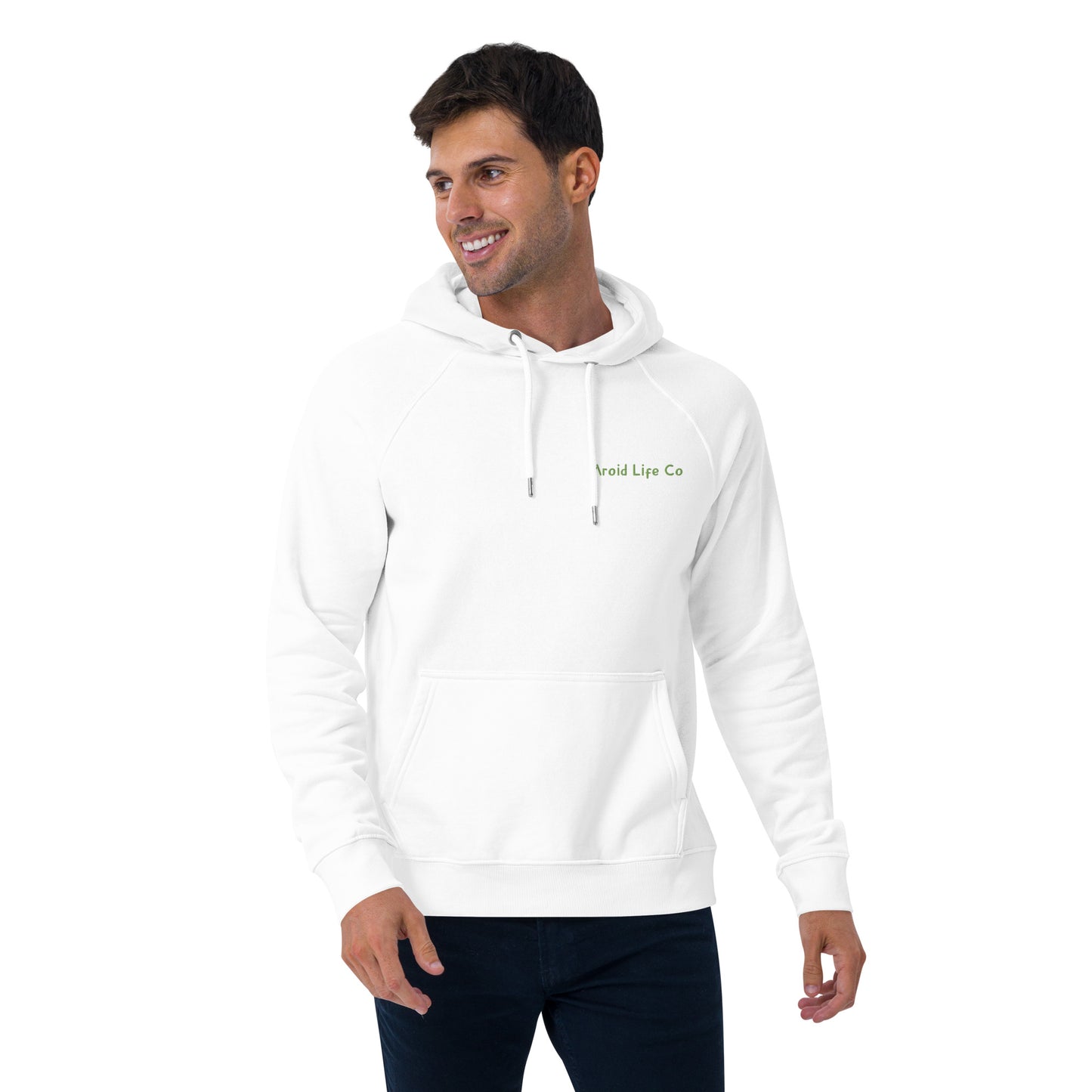 Unisex eco raglan hoodie - embroidered logo