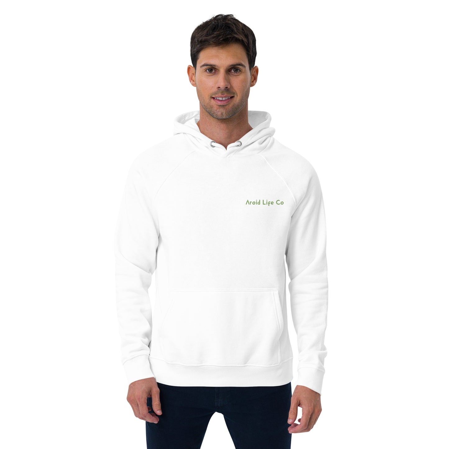Unisex eco raglan hoodie - embroidered logo