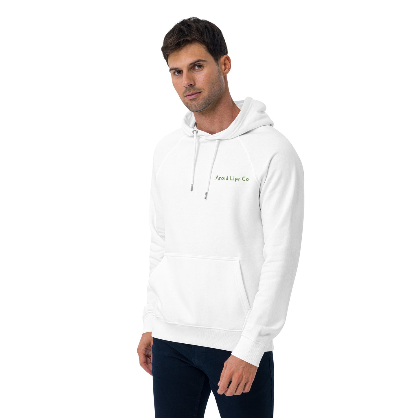 Unisex eco raglan hoodie - embroidered logo