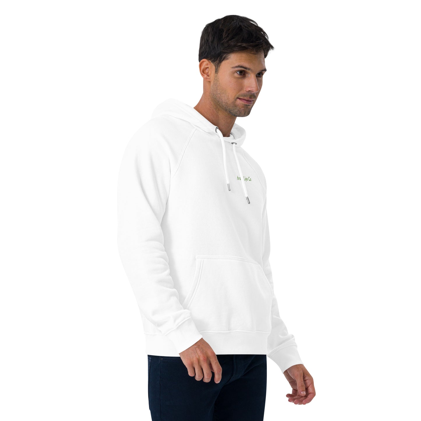 Unisex eco raglan hoodie - embroidered logo