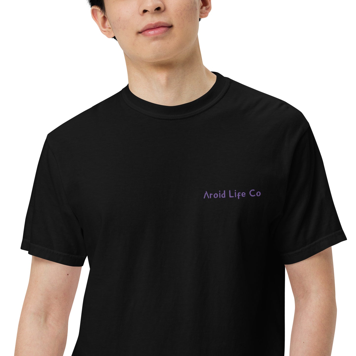 Unisex garment-dyed heavyweight t-shirt - embroidered chest logo