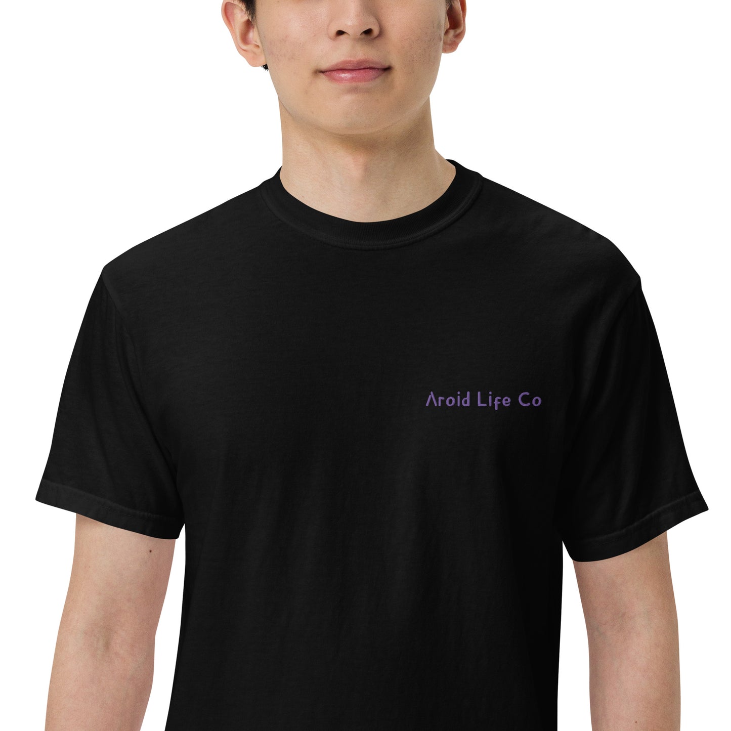 Unisex garment-dyed heavyweight t-shirt - embroidered chest logo
