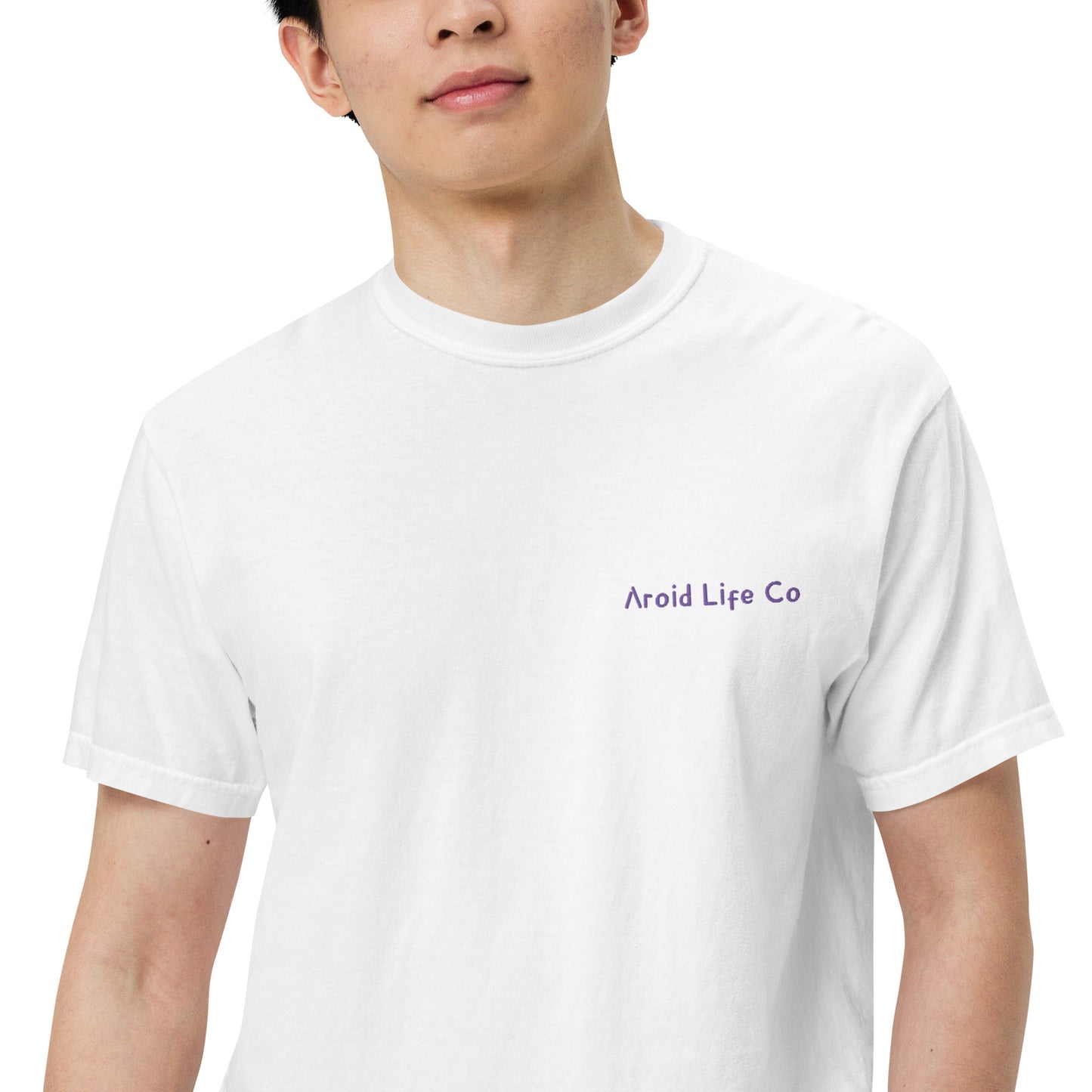 Unisex garment-dyed heavyweight t-shirt - embroidered chest logo