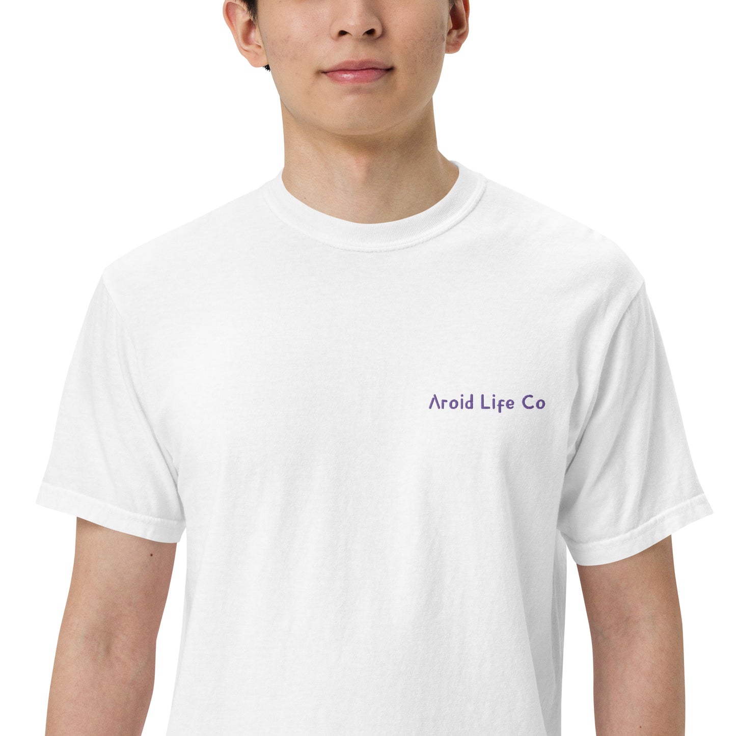 Unisex garment-dyed heavyweight t-shirt - embroidered chest logo