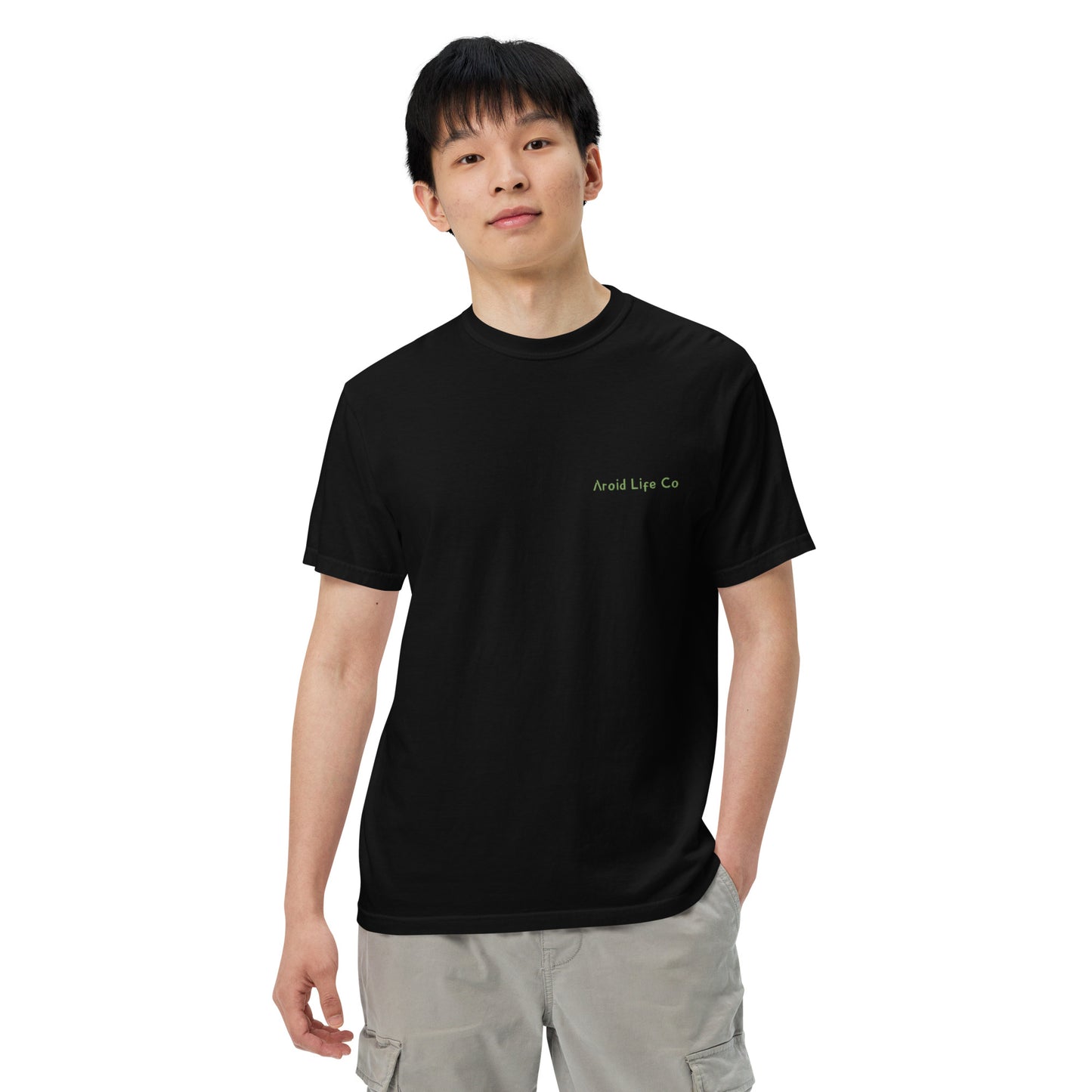 Unisex garment-dyed heavyweight t-shirt - embroidered chest logo