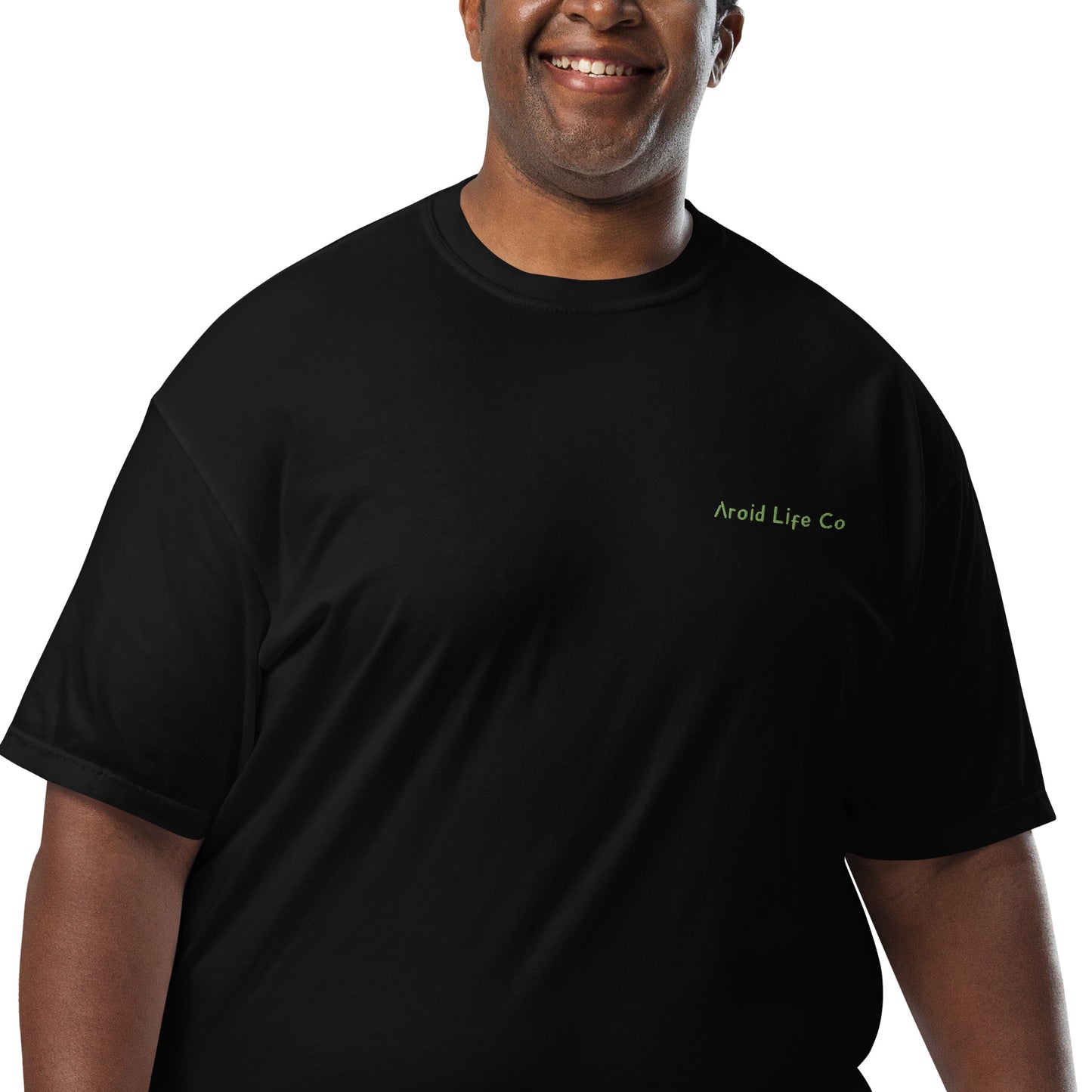 Unisex garment-dyed heavyweight t-shirt - embroidered chest logo