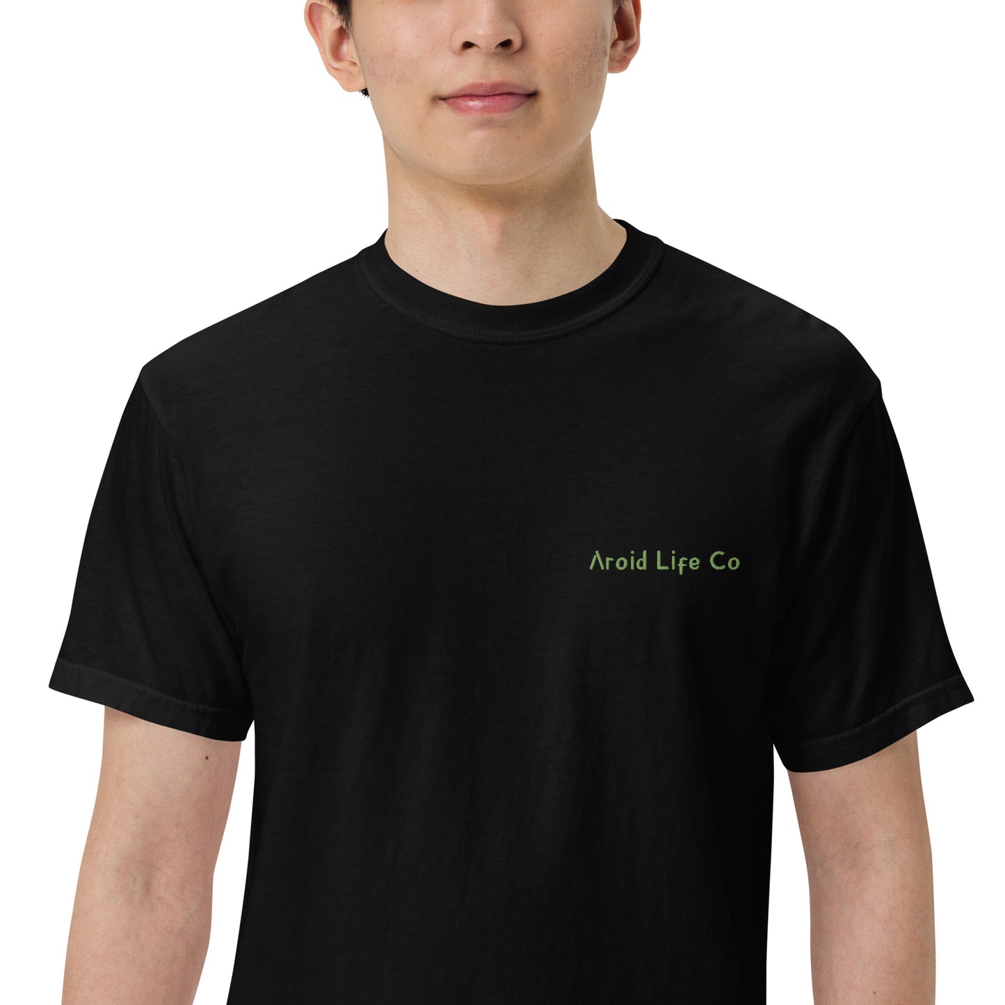 Unisex garment-dyed heavyweight t-shirt - embroidered chest logo