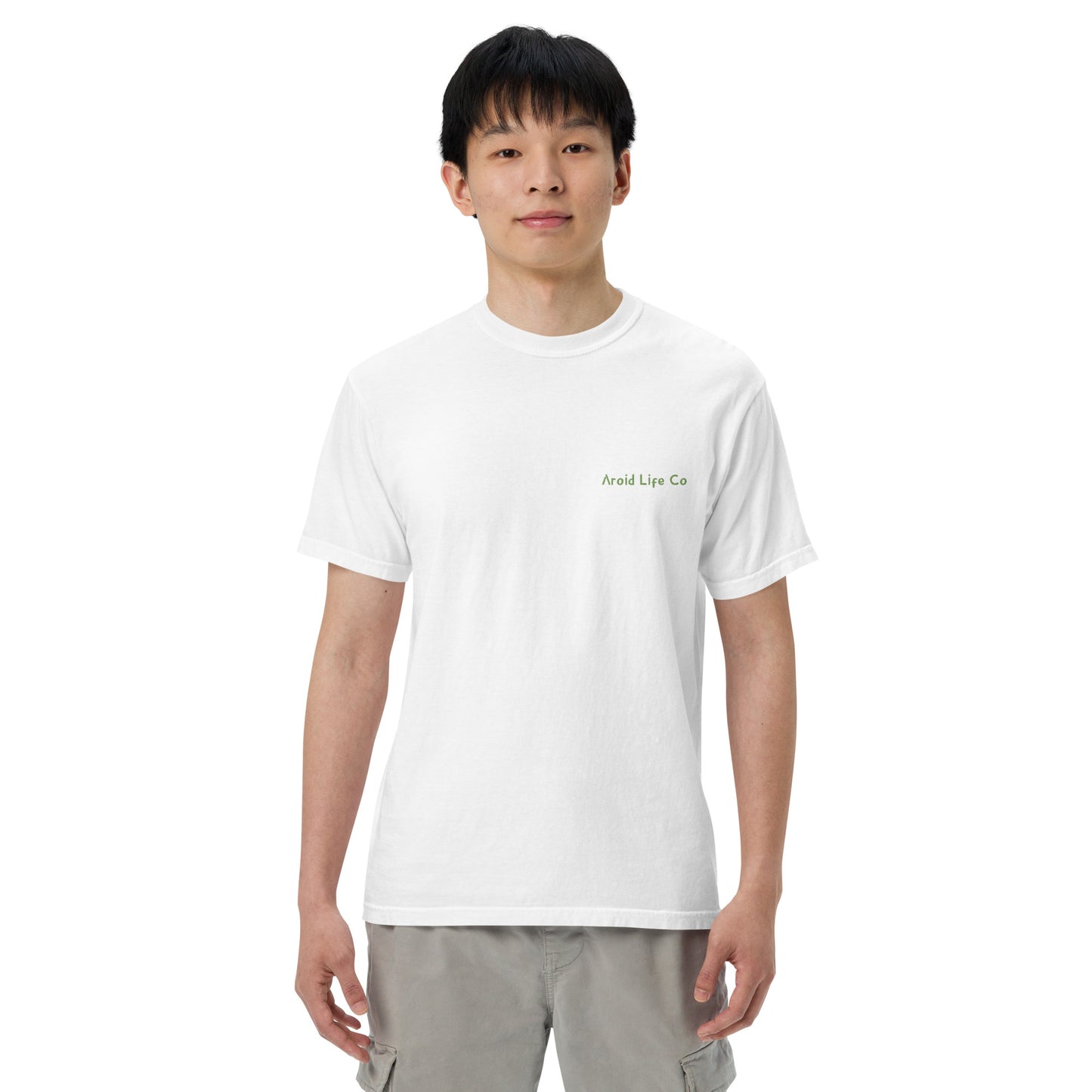 Unisex garment-dyed heavyweight t-shirt - embroidered chest logo