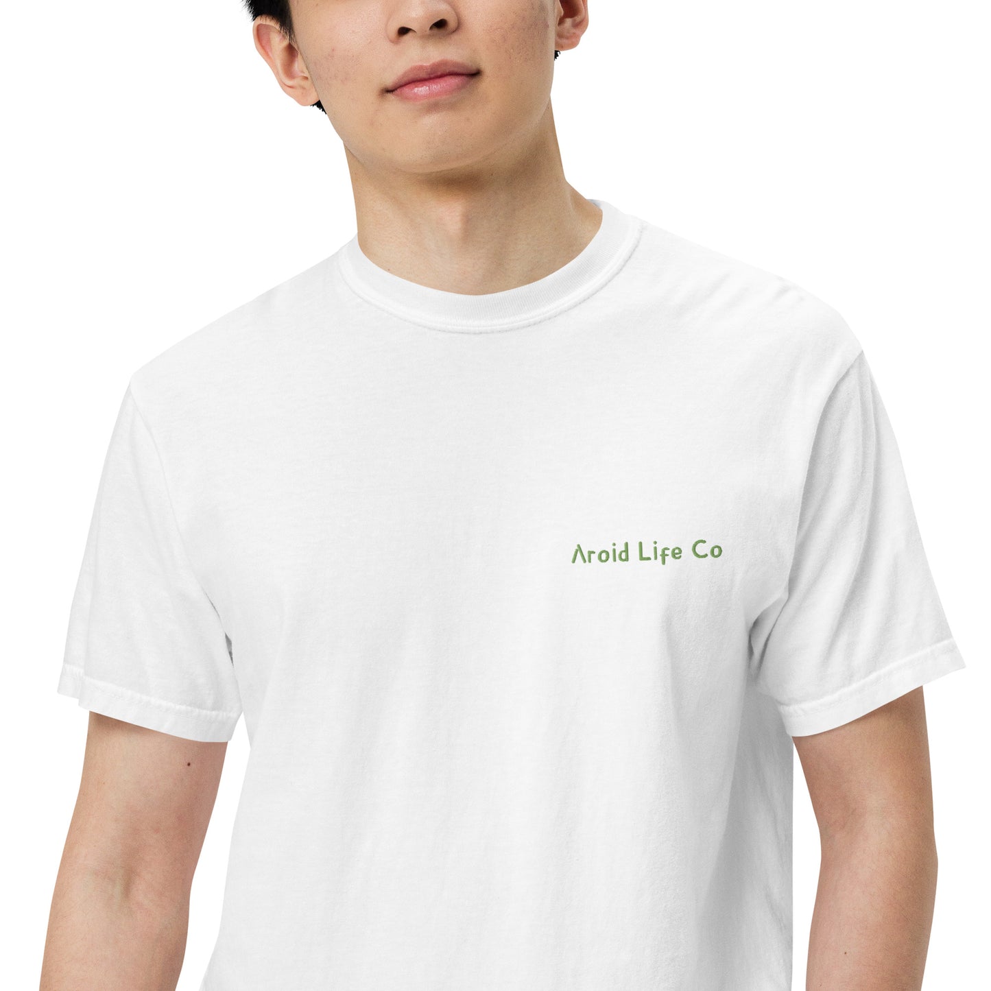 Unisex garment-dyed heavyweight t-shirt - embroidered chest logo