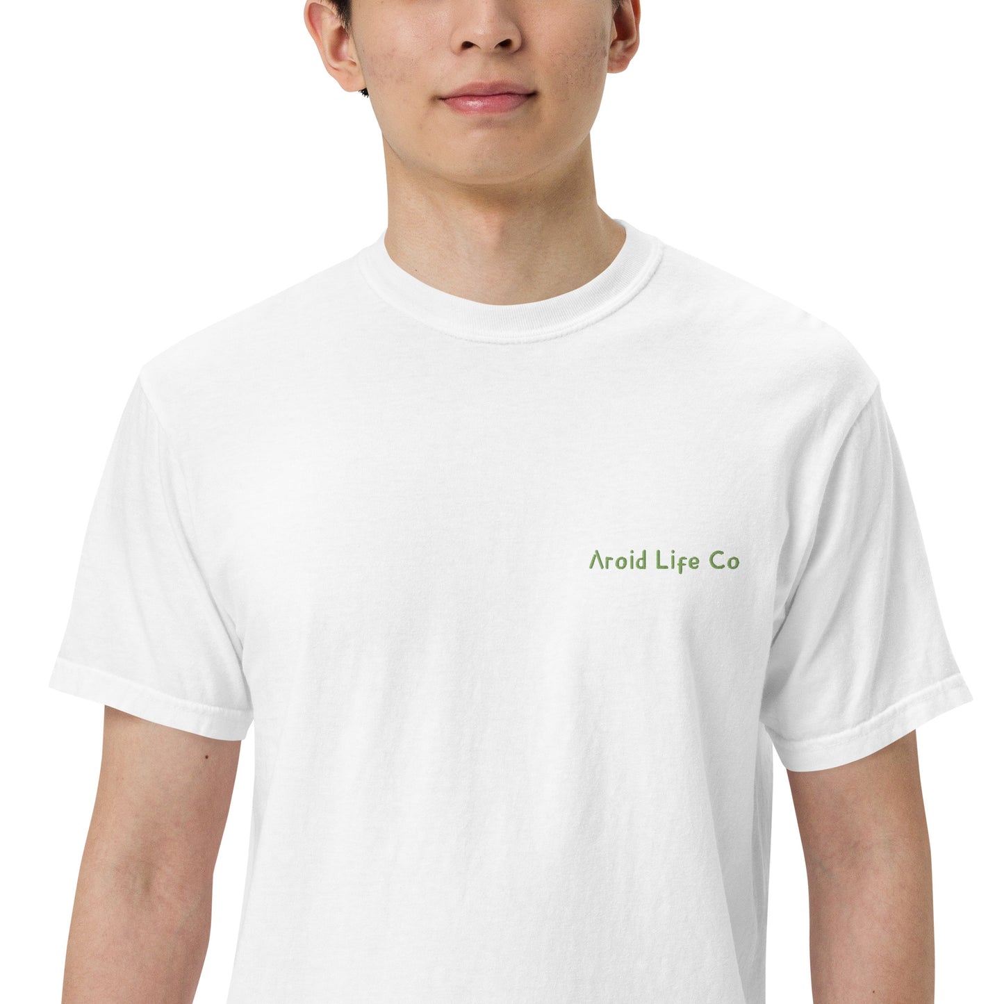 Unisex garment-dyed heavyweight t-shirt - embroidered chest logo
